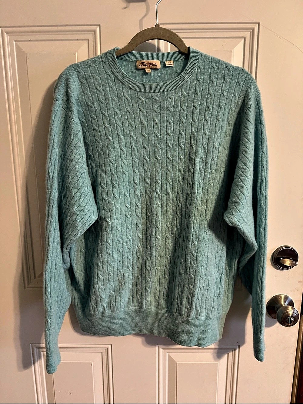 Peter Millar Cable Knit Crewneck Blue XL Like New
